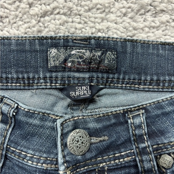 Silver Jeans Womens 29 Suki Surplus Boot Low Rise Dark Wash Denim Party Concert - Picture 2 of 5